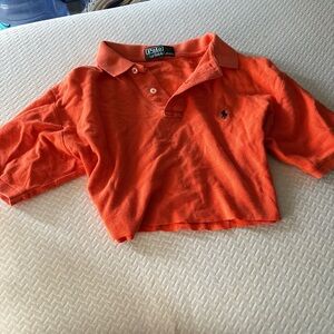 Ralph Laurens women’s Bright Orange Polo crop top